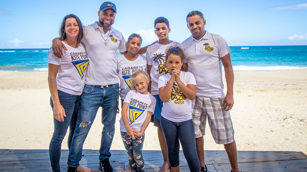 The El Cocotazo Cafe and Cabarete Kite Point family on Kite Beach