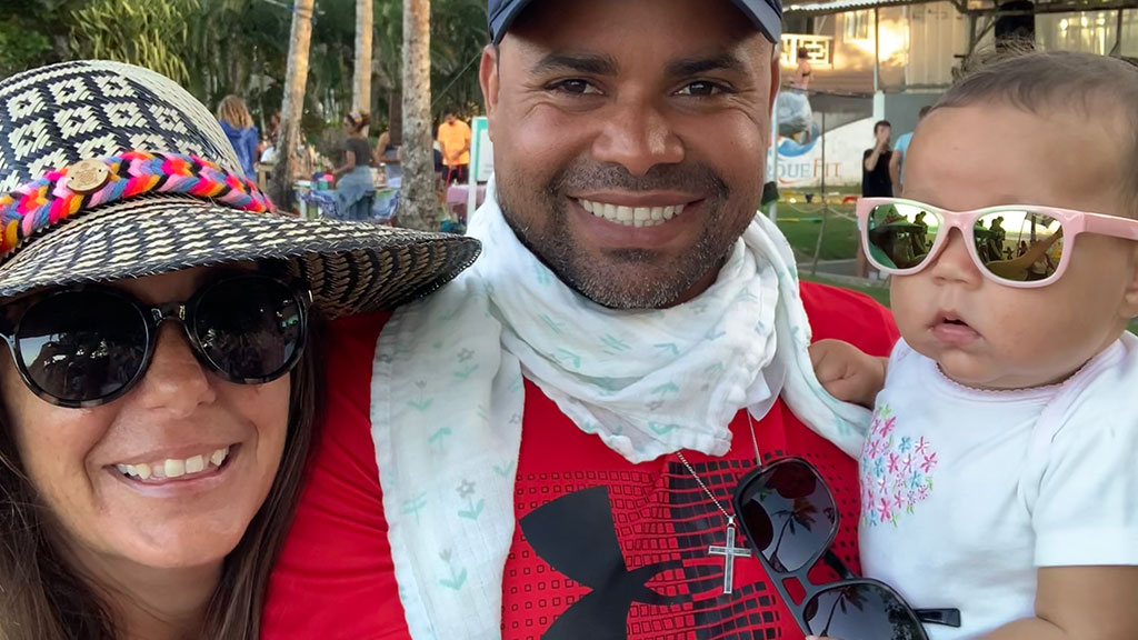 Jose Luis, Tracy and Elianna at Cabarete Kite Point