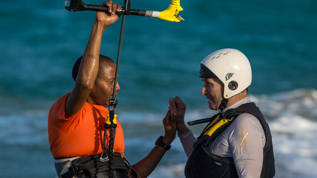 Senior Kitesurfer Taking Lessons
